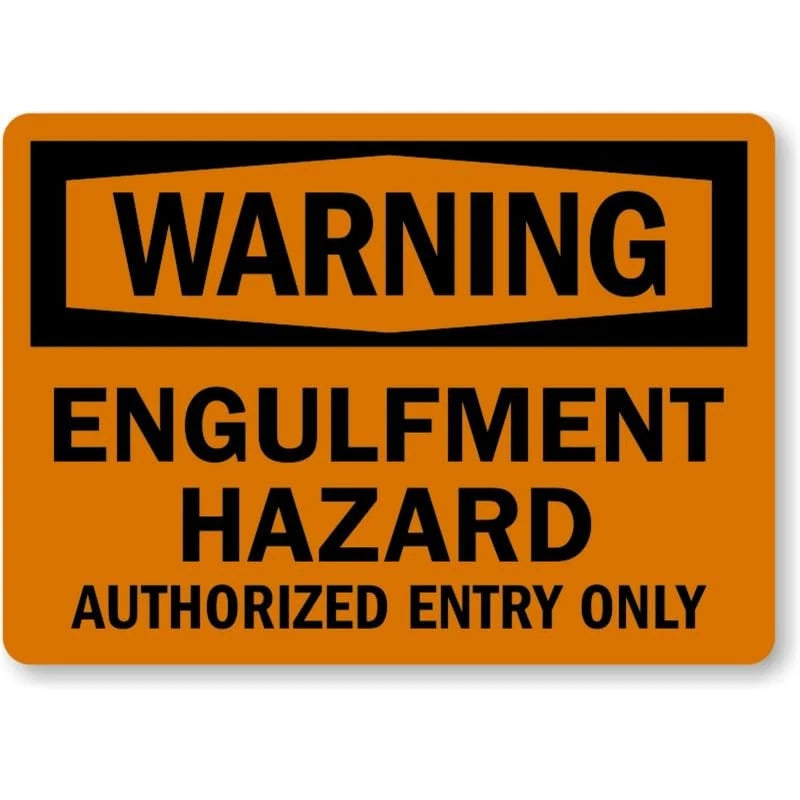 Engulfment Hazard Authorized Entry Aluminum Sign — product artwork