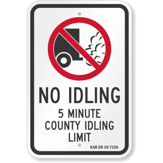 No Idling 5 Minute County Limit Aluminum Sign — product artwork