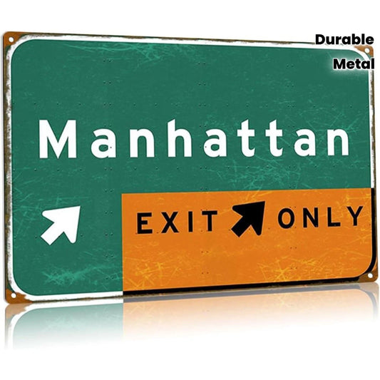 Vintage New York City Interstate East Manhattan Aluminum Sign — product artwork
