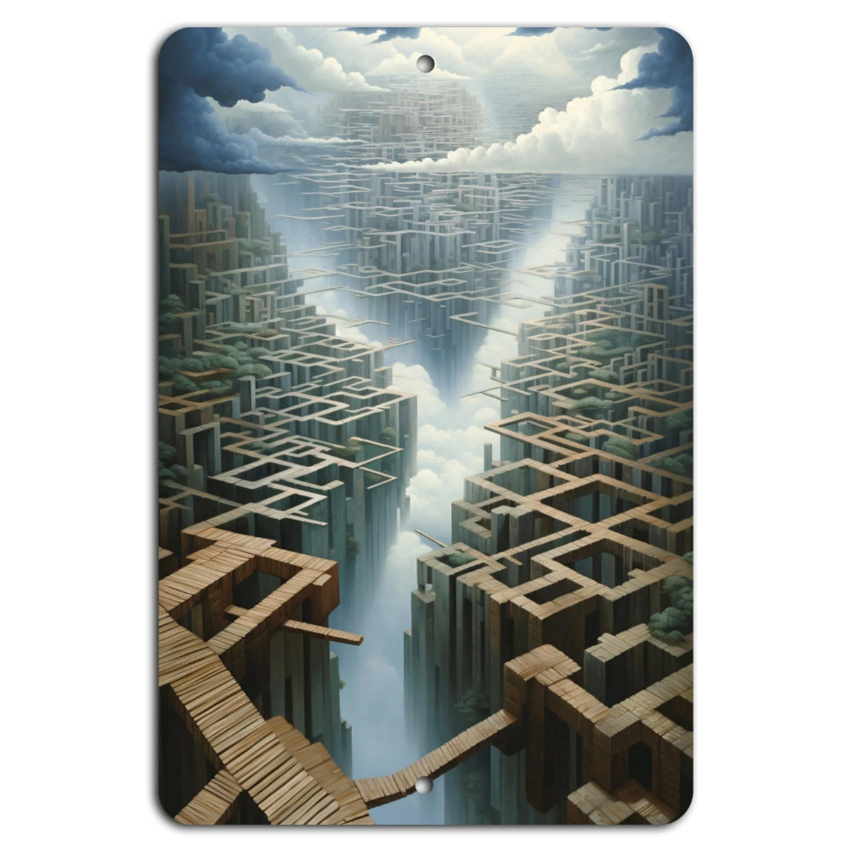 Art Endless Maze Surreal Abstract Aluminum Sign — product artwork