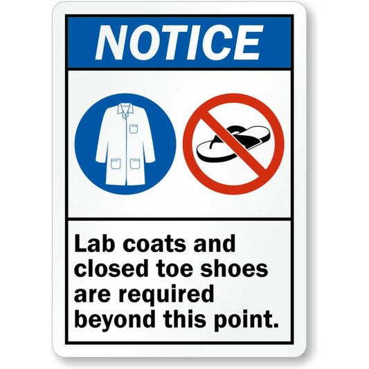Labcoats Closed Toe Shoes Aluminum Sign — product artwork