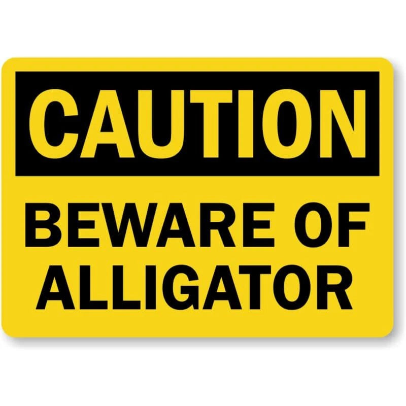 Beware of Alligator Caution Aluminum Sign — product artwork