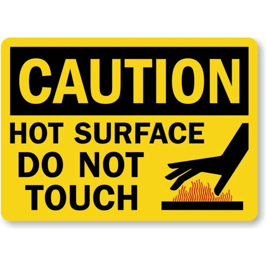 Hot Surface Caution Aluminum Sign — product artwork