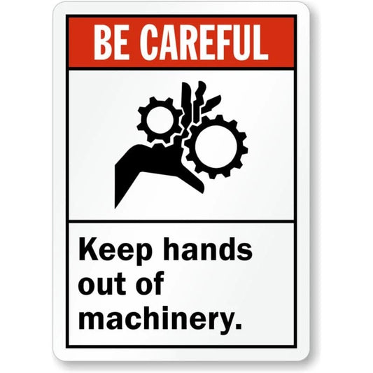 Keep Hand Out Machinery Aluminum Sign — product artwork