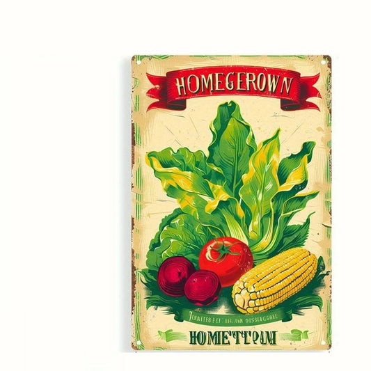 Garden Homegrown Homestead Fresh Vegetable Funny Aluminum Sign — product artwork