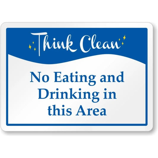 No Eating Drinking in This Area Aluminum Sign — product artwork