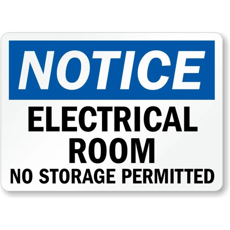 Electrical Room No Storage Aluminum Sign — product artwork