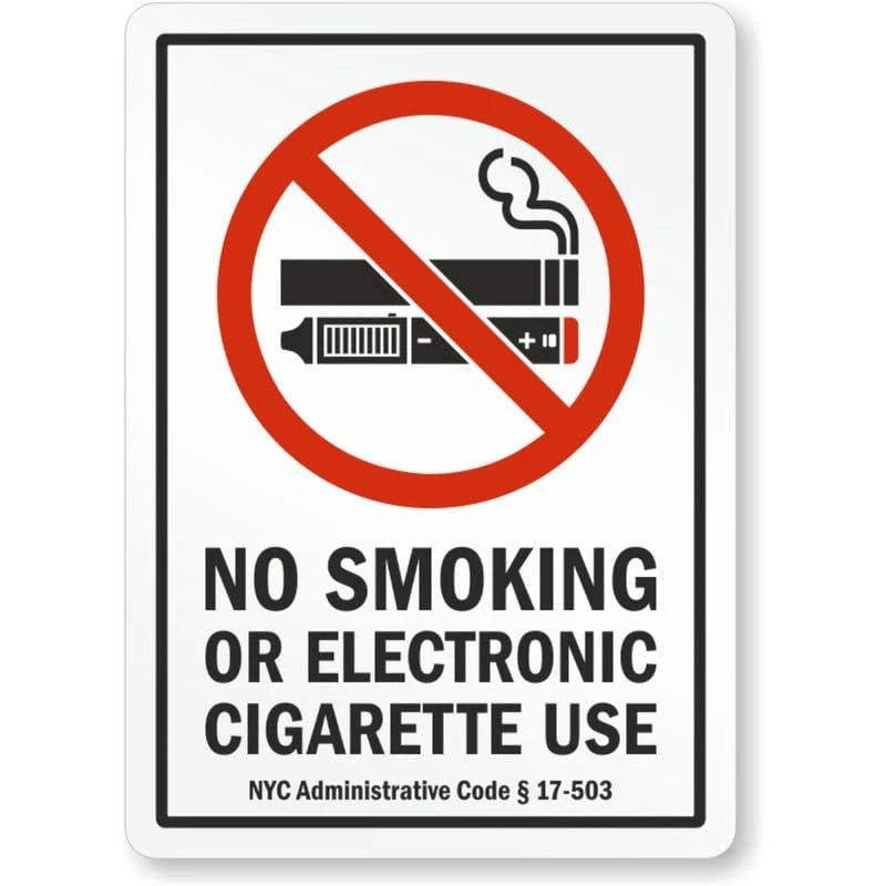 NYC No Smoking or Electronic Cigarette Use Aluminum Sign — product artwork