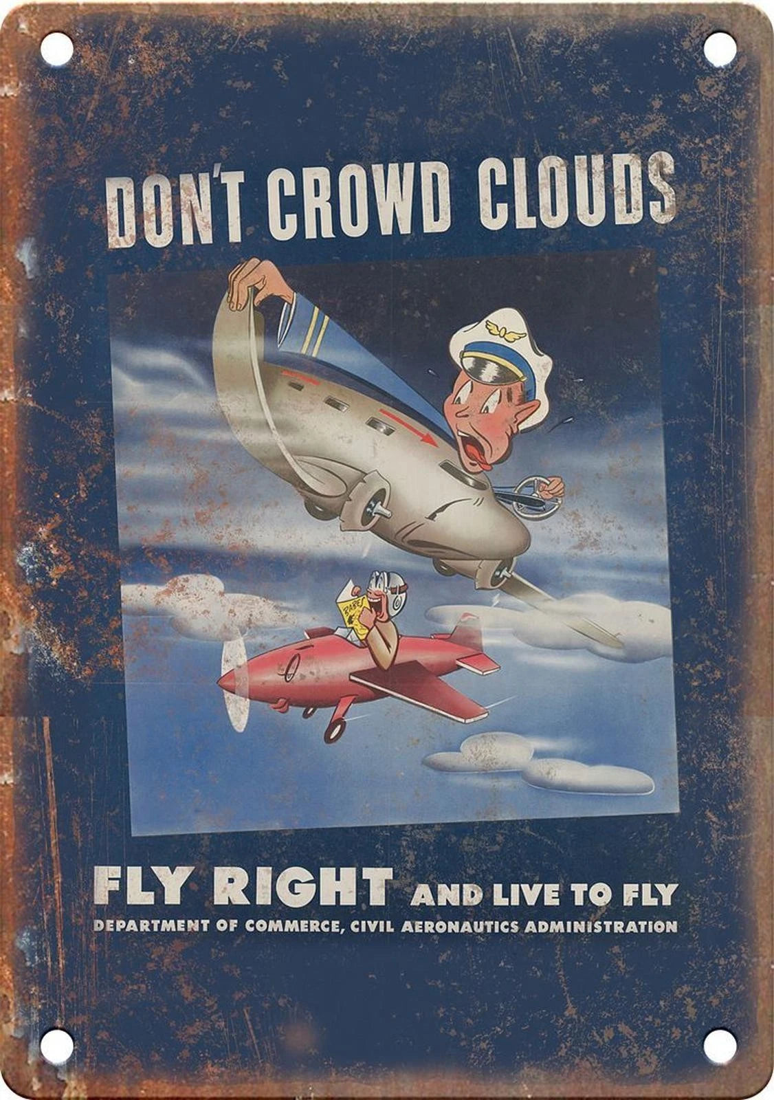 WWII Propaganda Aeronautics Funny Reproduction Aluminum Sign — product artwork