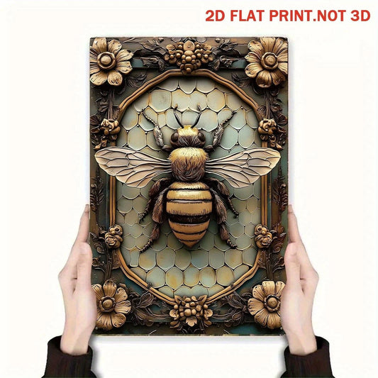 Vintage Bee Rustic Funny Aluminum Sign — product artwork