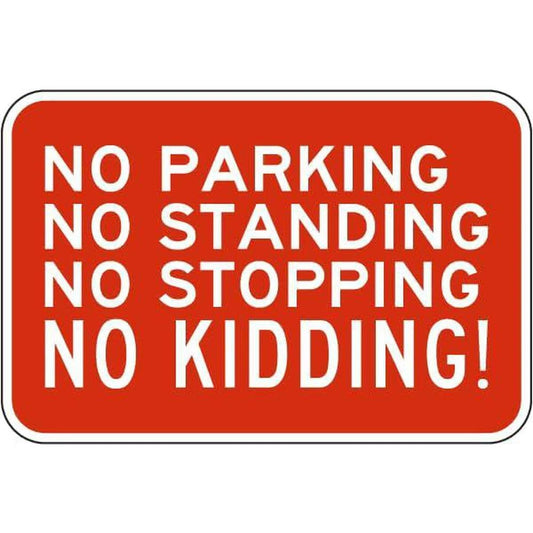 No Parking Flat Parking Aluminum Sign — product artwork