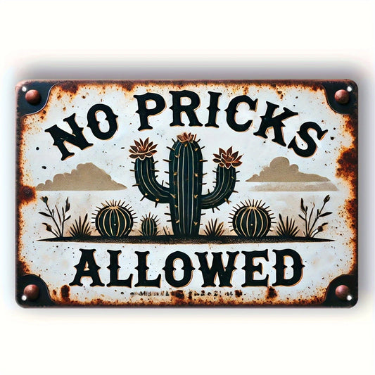 Iron Decorative Flat Iron F No Pricks Allowed Funny Aluminum Sign — product artwork