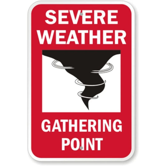 Severe Weather Gathering Point Aluminum Sign — product artwork