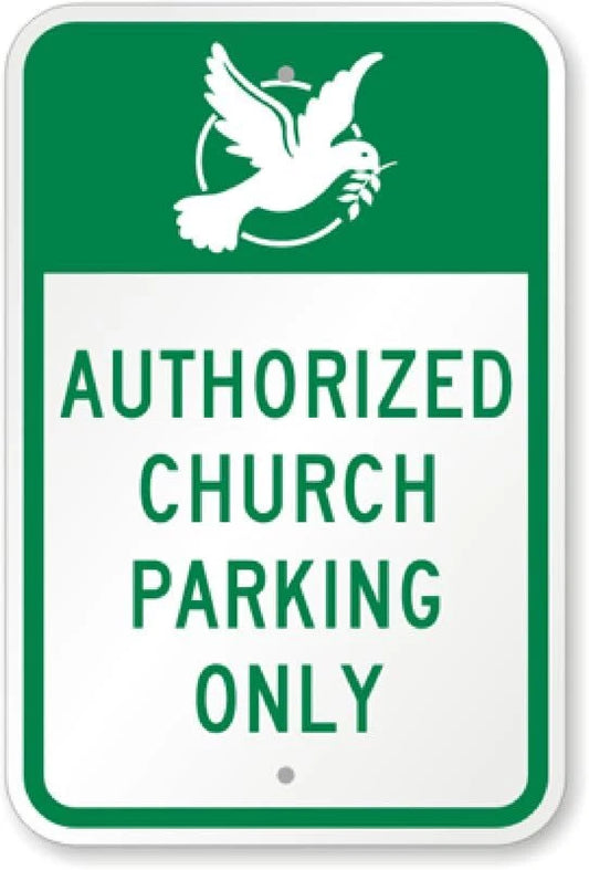 Church Parking Authorized Aluminum Sign — product artwork