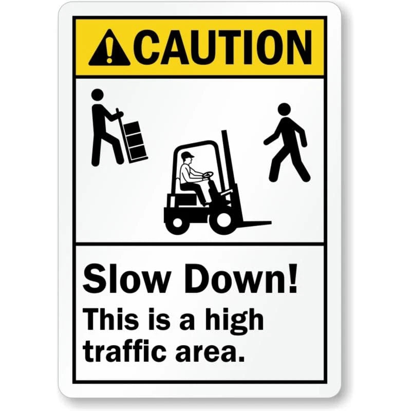 Slow Down High Traffic 0602 Aluminum Sign — product artwork
