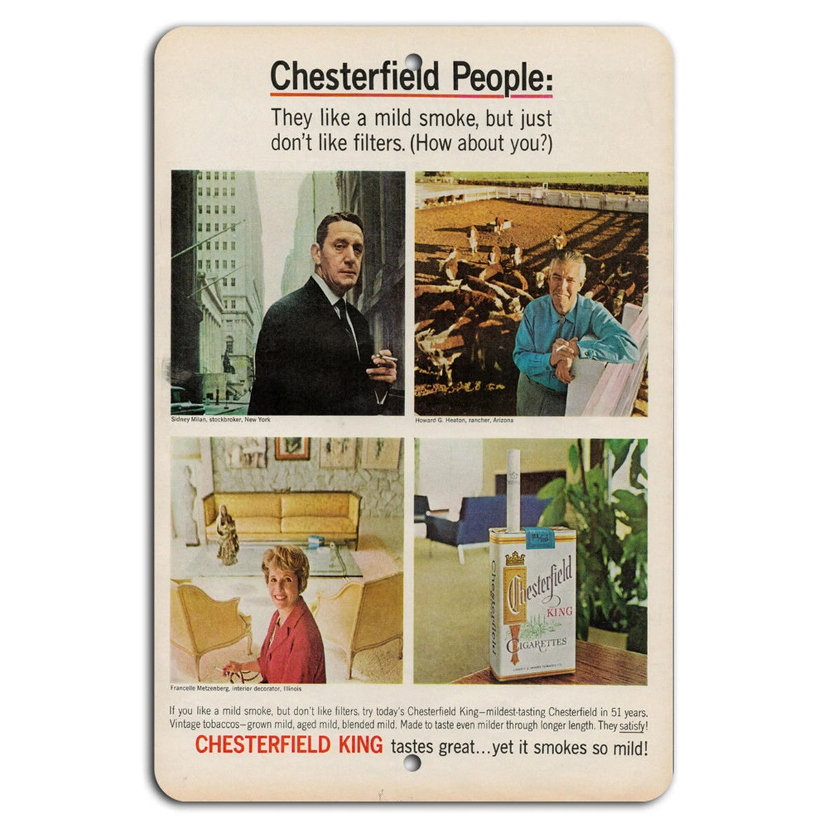 Chesterfield Vintage Rustic Aluminum Sign — product artwork
