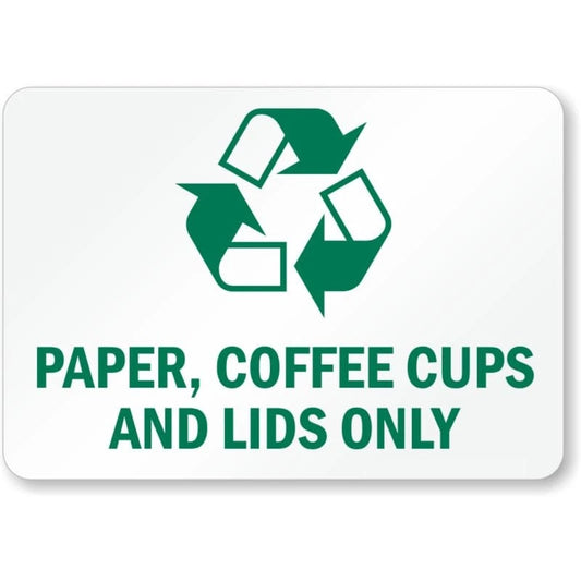 Paper Coffee Cups Lids Aluminum Sign — product artwork