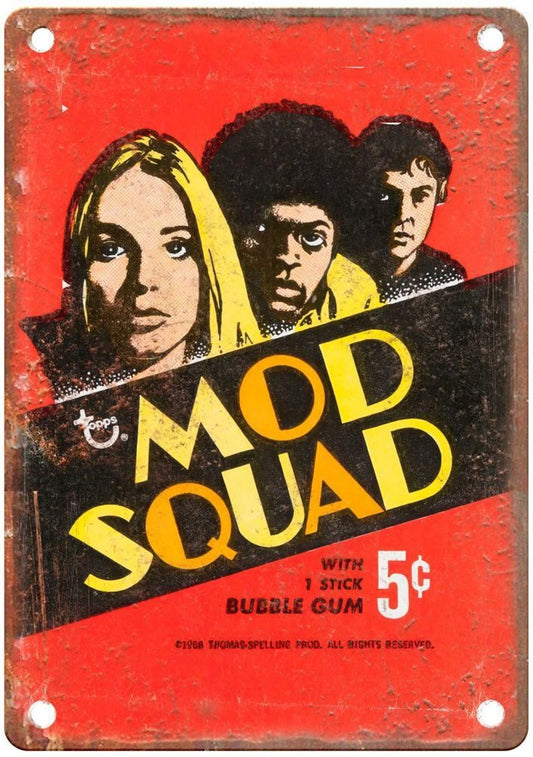 The Mod Squad Topps Bubble Gum Wrapper Aluminum Sign — product artwork