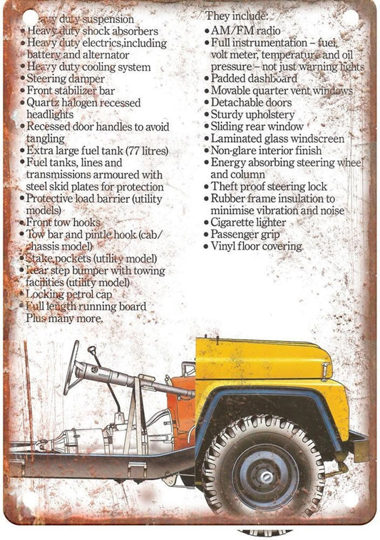 Jeep Vintage 1981 J10 Auto Ad Retro Look Aluminum Sign — product artwork