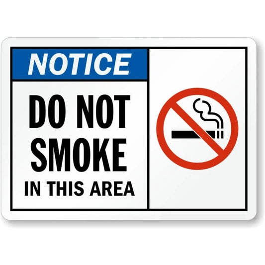 Do Not Smoke Safety Warning Area Aluminum Sign — product artwork