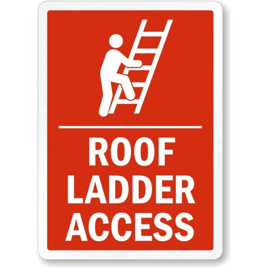Roof Ladder Access Vertical Aluminum Sign — product artwork