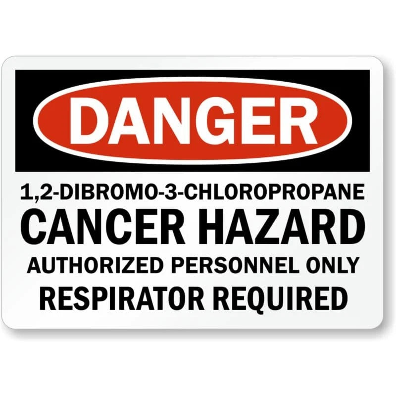 Danger Cancer Hazard Authorized Personnel Respirator Required Sign — product artwork