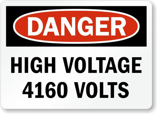 High Voltage Danger Business Aluminum Sign — product artwork