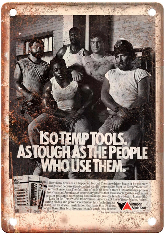 Vintage 1989 Vermont American Tools Aluminum Sign — product artwork