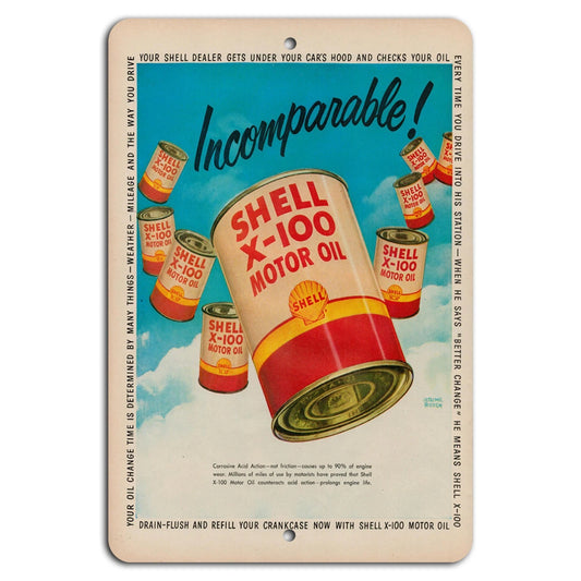 Shell Motor Oil Vintage Garage Retro Aluminum Sign — product artwork