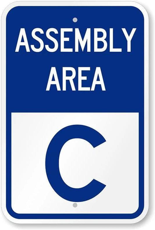 Assembly Area C Safety Aluminum Sign — product artwork
