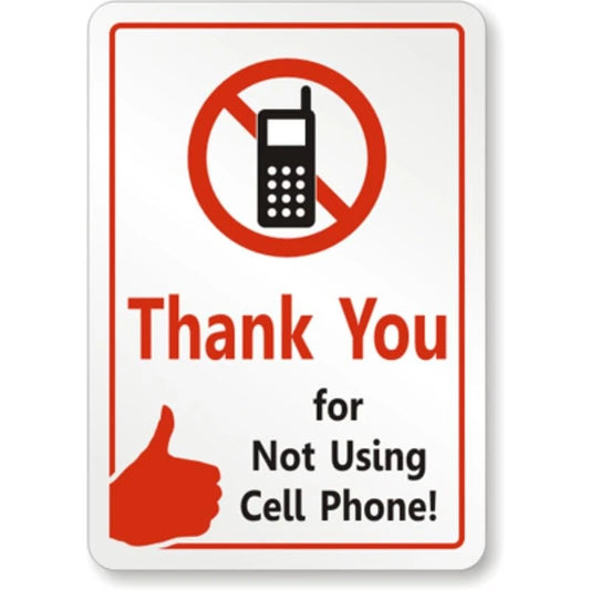 No Mobile Phones Aluminum Sign — product artwork