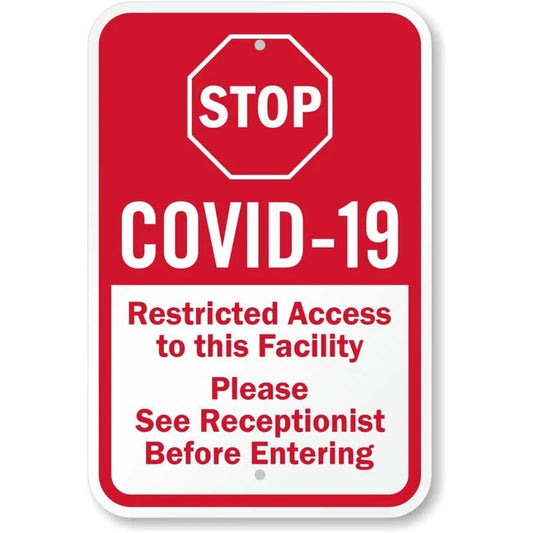Stop Restricted Access Medical Safety Aluminum Sign — product artwork