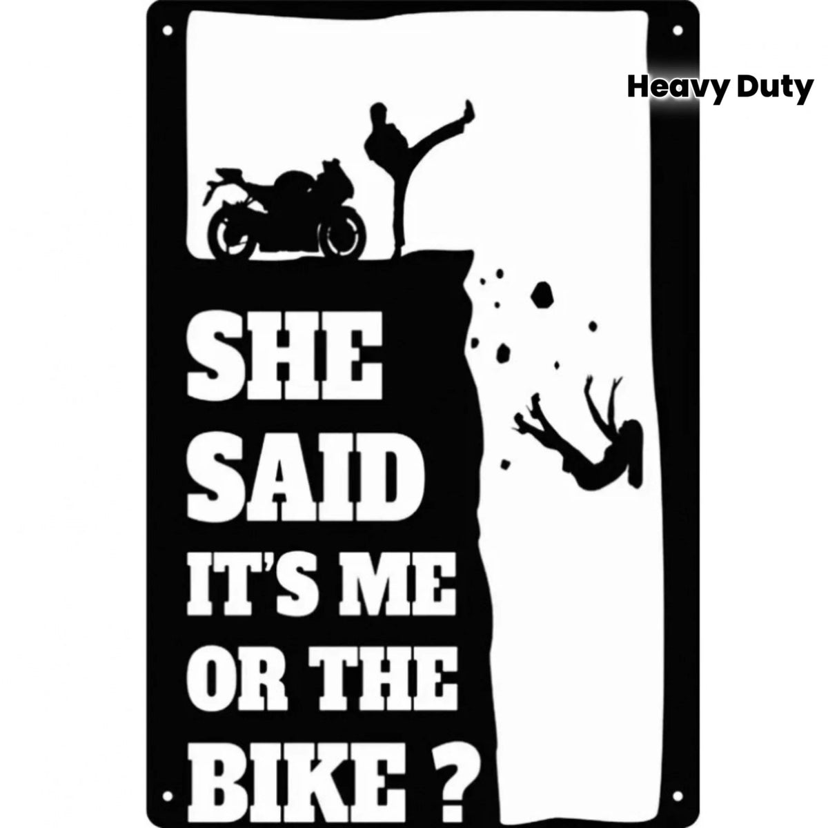 Vintage Motorcycle Funny Biker Garage Aluminum Sign — product artwork