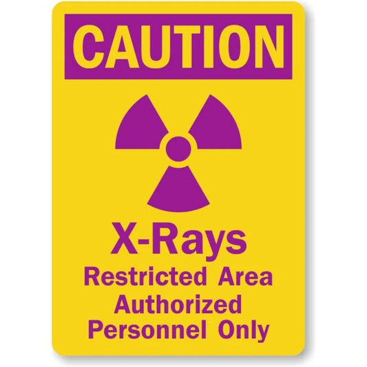 Caution X Rays Area Aluminum Sign — product artwork