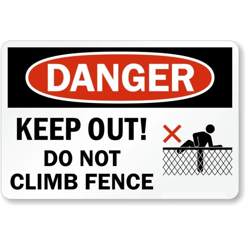 Keep Out Dogs Attack Aluminum Sign — product artwork