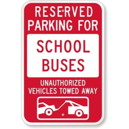 School Bus Aluminum Sign — product artwork