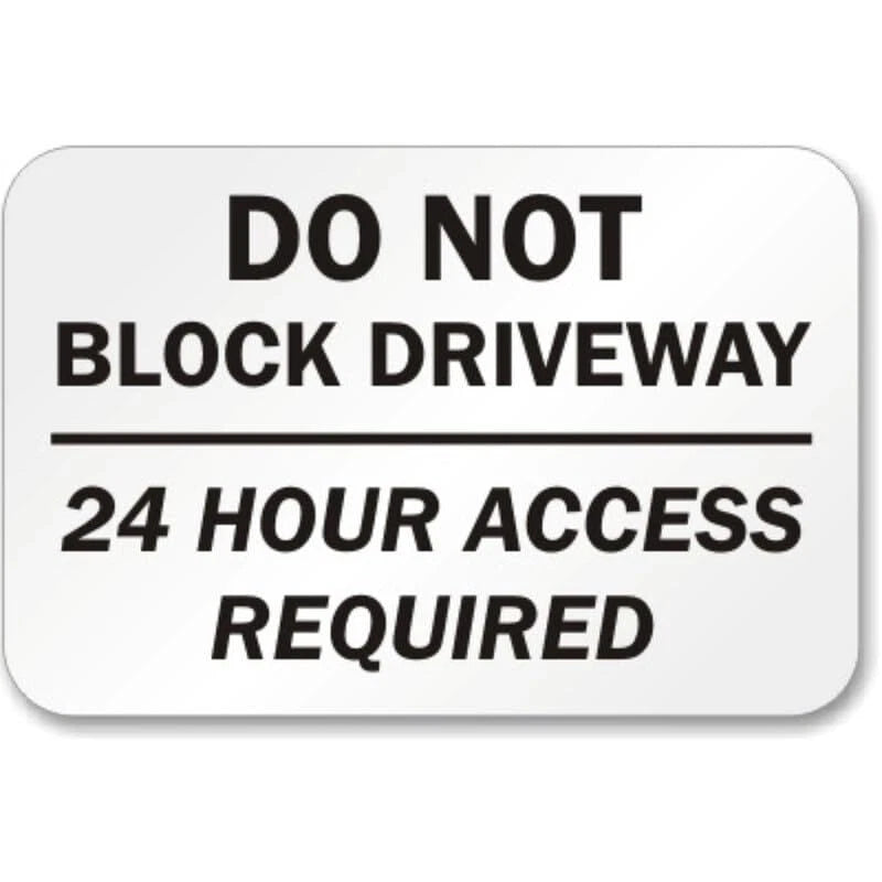 Blocked Driveway Property Aluminum Sign — product artwork