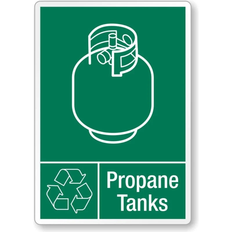 Propane Tanks Recycling Lb Aluminum Sign — product artwork