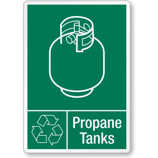 Propane Tanks Recycling Lb Aluminum Sign — product artwork