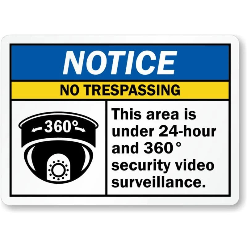 Notice 360 Video Surveillance Compact Aluminum Sign — product artwork