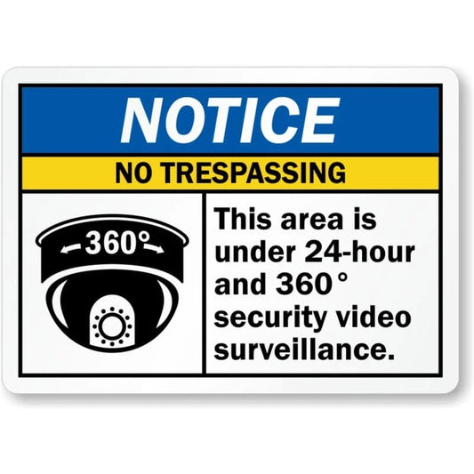 Notice 360 Video Surveillance Compact Aluminum Sign — product artwork