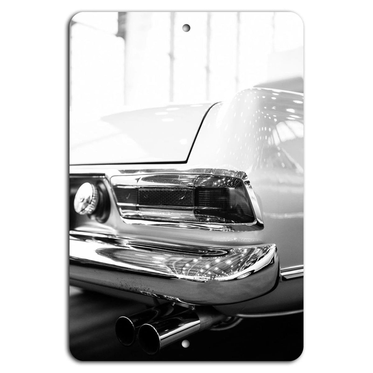 Classic Car Rear Tail Fin Aluminum Sign — product artwork