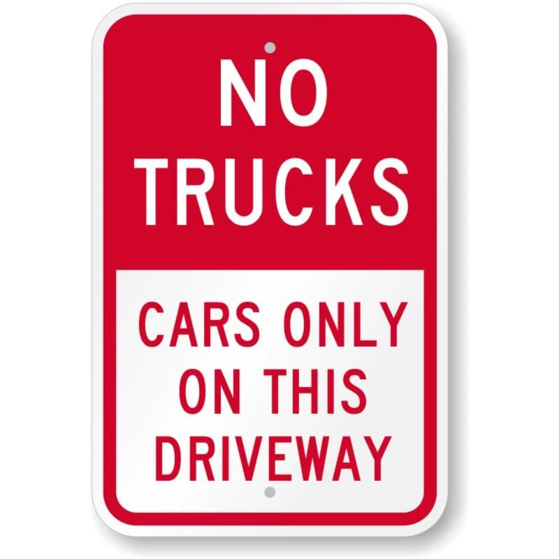 Cars Only on Driveway Parking Aluminum Sign — product artwork