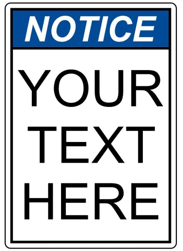 Custom Notice Portrait Double Border Aluminum Sign — product artwork