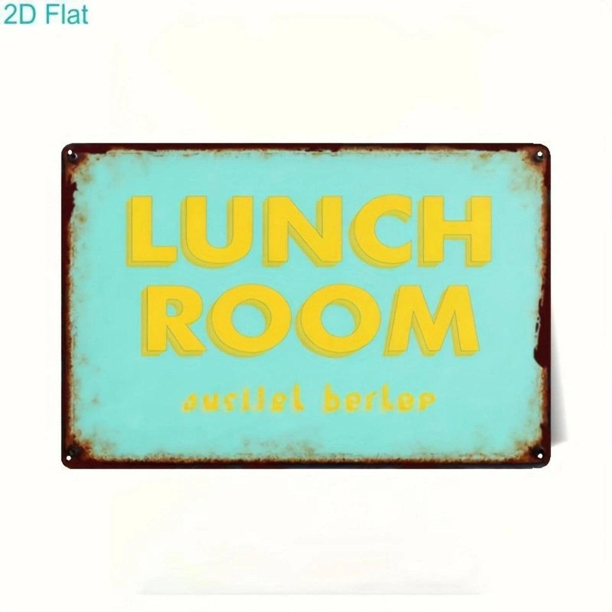 Retro Lunch Room Social Hour Funny Aluminum Sign — product artwork