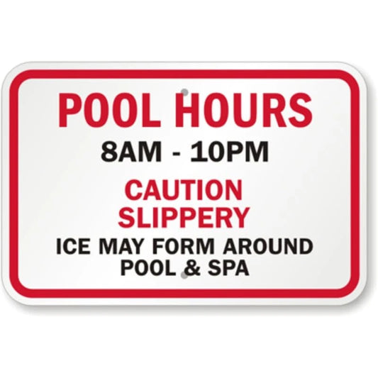 Slippery Pool Caution Safety Aluminum Sign — product artwork