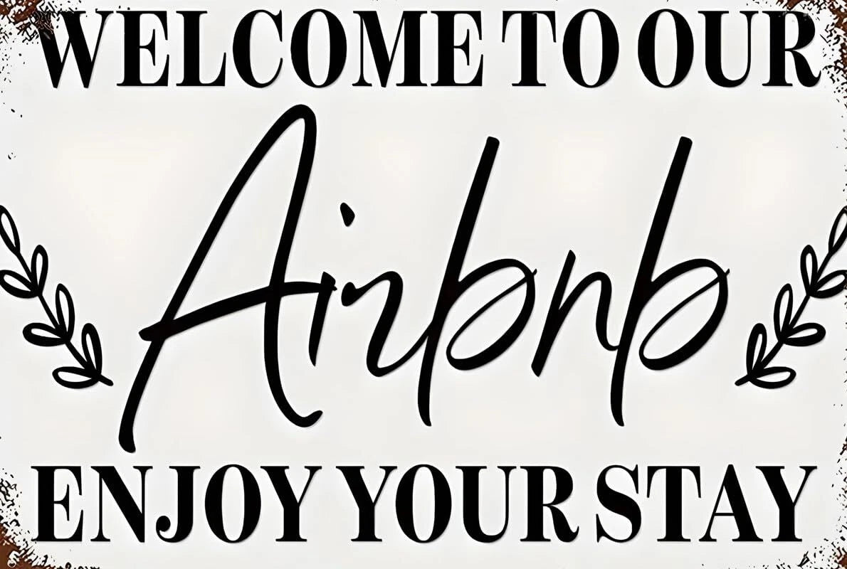 Welcome to Our Airbnb Funny Aluminum Sign — product artwork