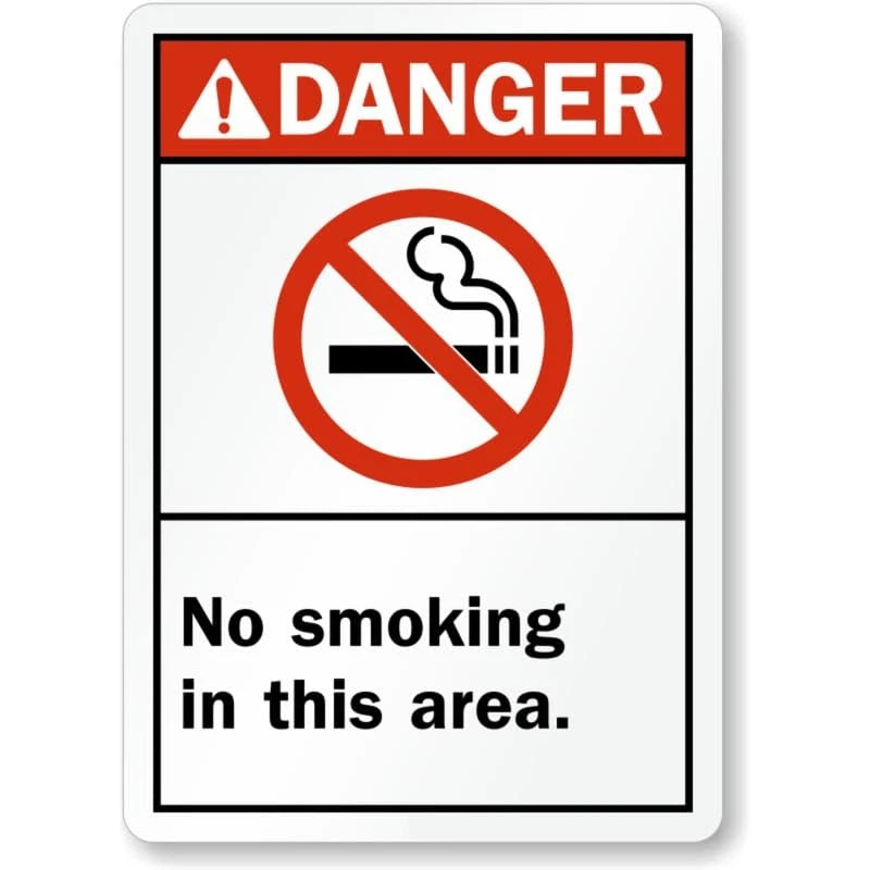 Danger No Smoking in This Area Aluminum Sign — product artwork