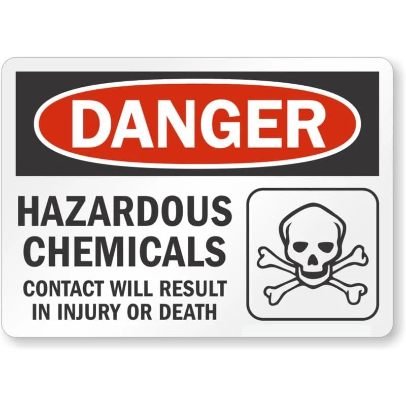 Hazardous Chemicals Contact Danger Aluminum Sign — product artwork