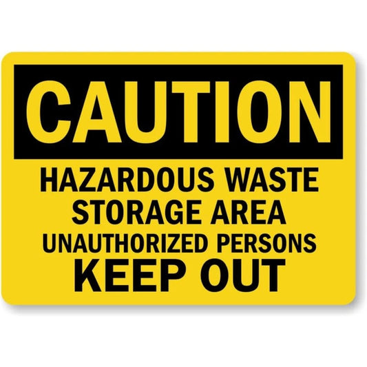 Caution Hazardous Waste Storage Area Keep Out Sign — product artwork